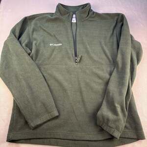 Columbia Men's Large Forest Green Quarter Zip Fleece Pullover Sweater